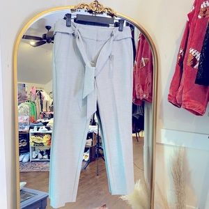 Loft  petite slim size tie waist pants light gray. NWT
